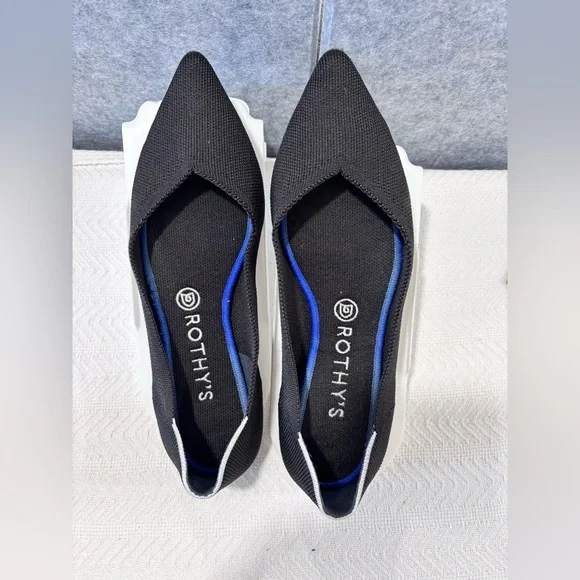 Rothy's Black Flats with Blue Highlights - Picture 2 of 5